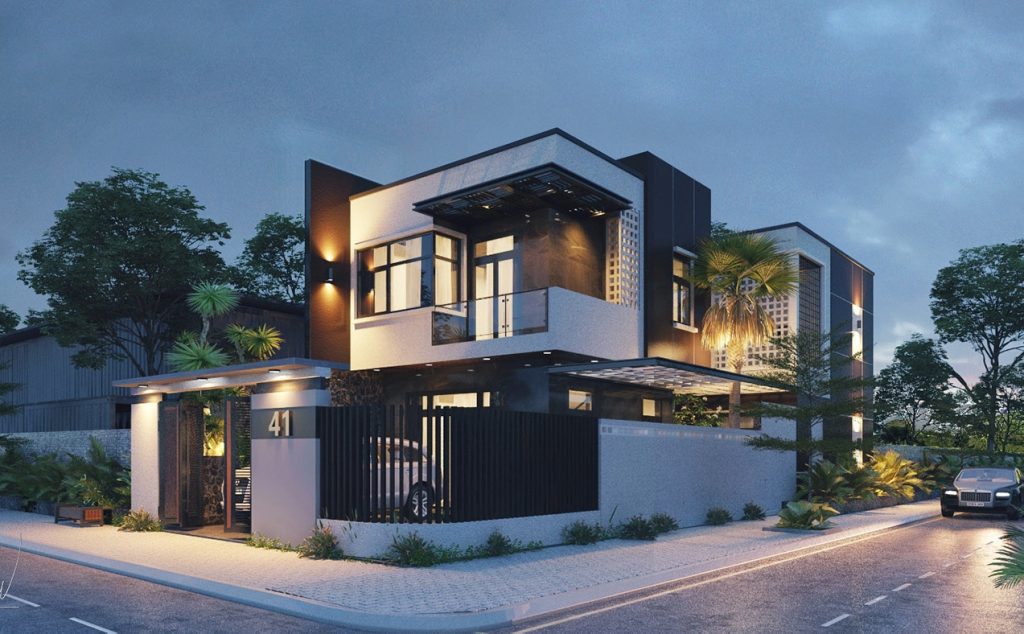 Biệt thự 2 tầng, 2 mặt tiền